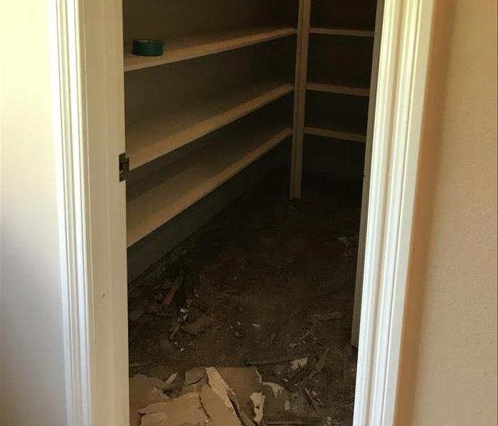 Closet during floor replacement